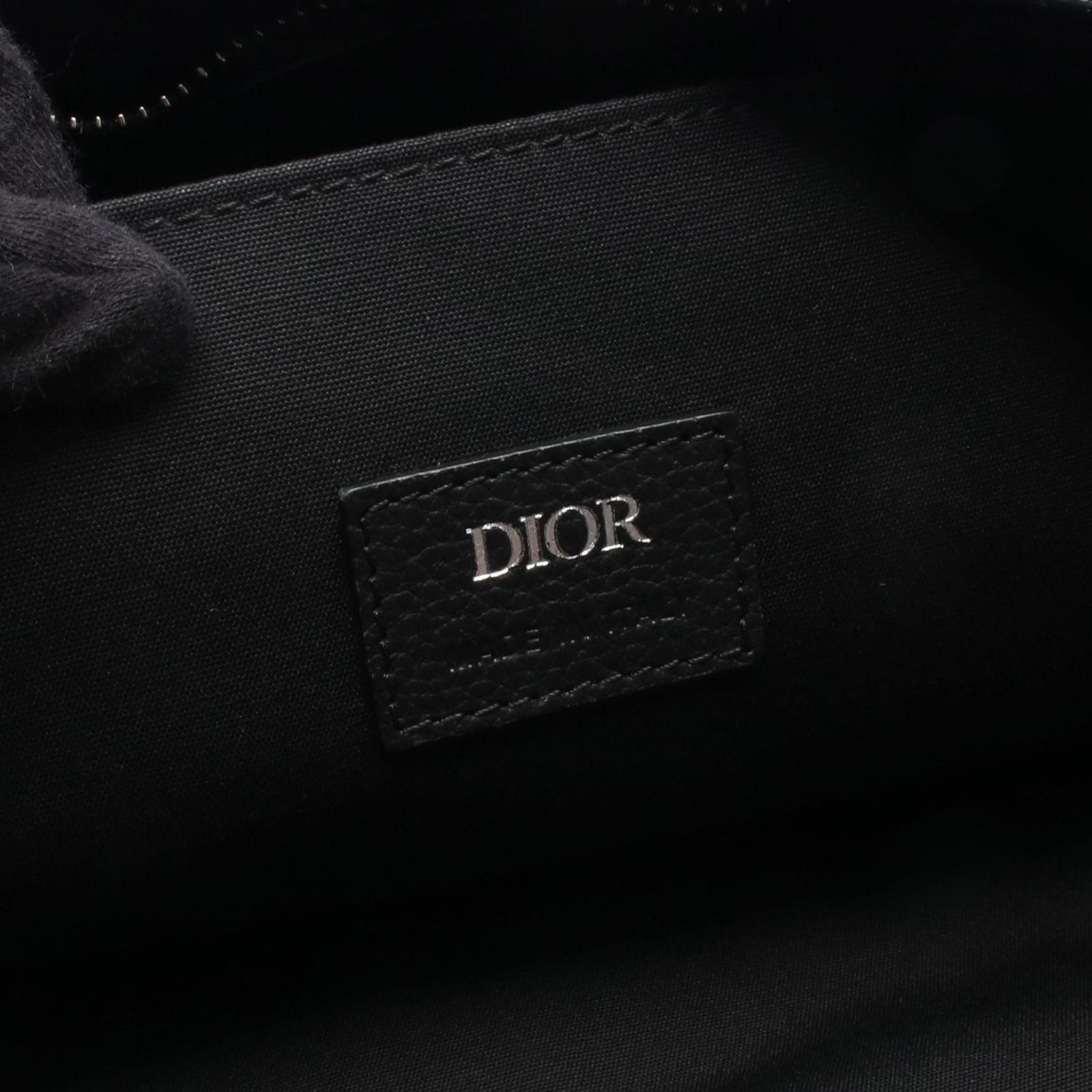 Dior Shoulder Bag Saddle Oblique 2-Way Navy Canvas Leather — view 4
