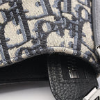 Dior Shoulder Bag Saddle Oblique 2-Way Navy Canvas Leather — view 7