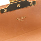 Celine Shoulder Bag Claude Triomphe White Brown Canvas Leather — view 4