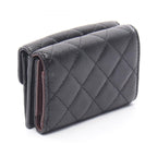 Chanel Trifold Wallet Classic Small Flap Quilted Black Caviar Leather — view 2