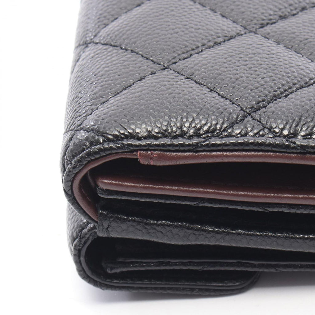 Chanel Trifold Wallet Classic Small Flap Quilted Black Caviar Leather — view 8