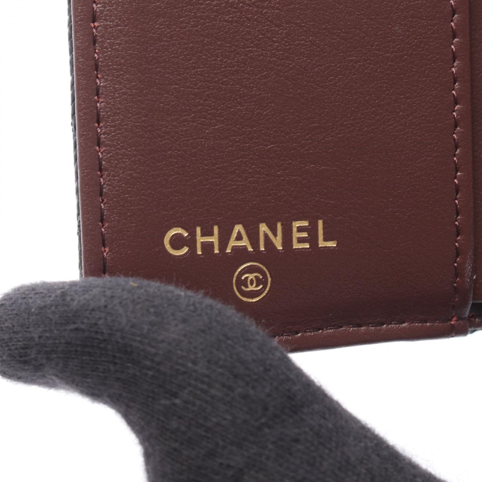 Chanel Trifold Wallet Classic Small Flap Quilted Black Caviar Leather — view 5