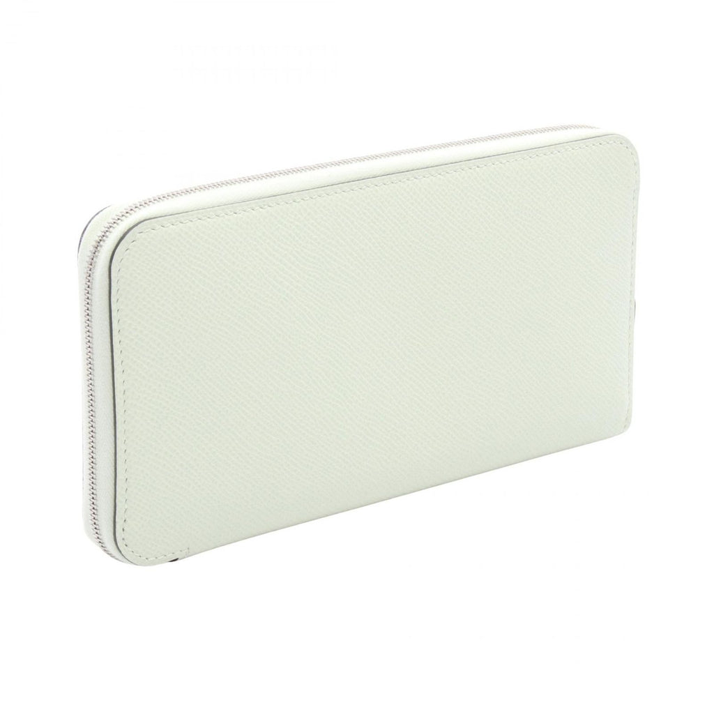 Hermes Round Wallet Azap Long Silk in Vert Fizz Leather Calf in — view 2