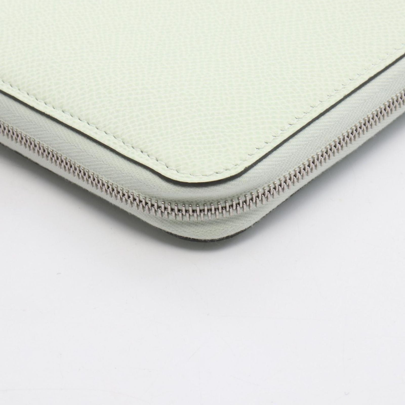 Hermes Round Wallet Azap Long Silk in Vert Fizz Leather Calf in — view 6