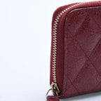 Chanel Camellia Embossed Quilted Zip Around Coin Purse Calfskin CC Logo — view 5