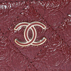 Chanel Camellia Embossed Quilted Zip Around Coin Purse Calfskin CC Logo — view 8