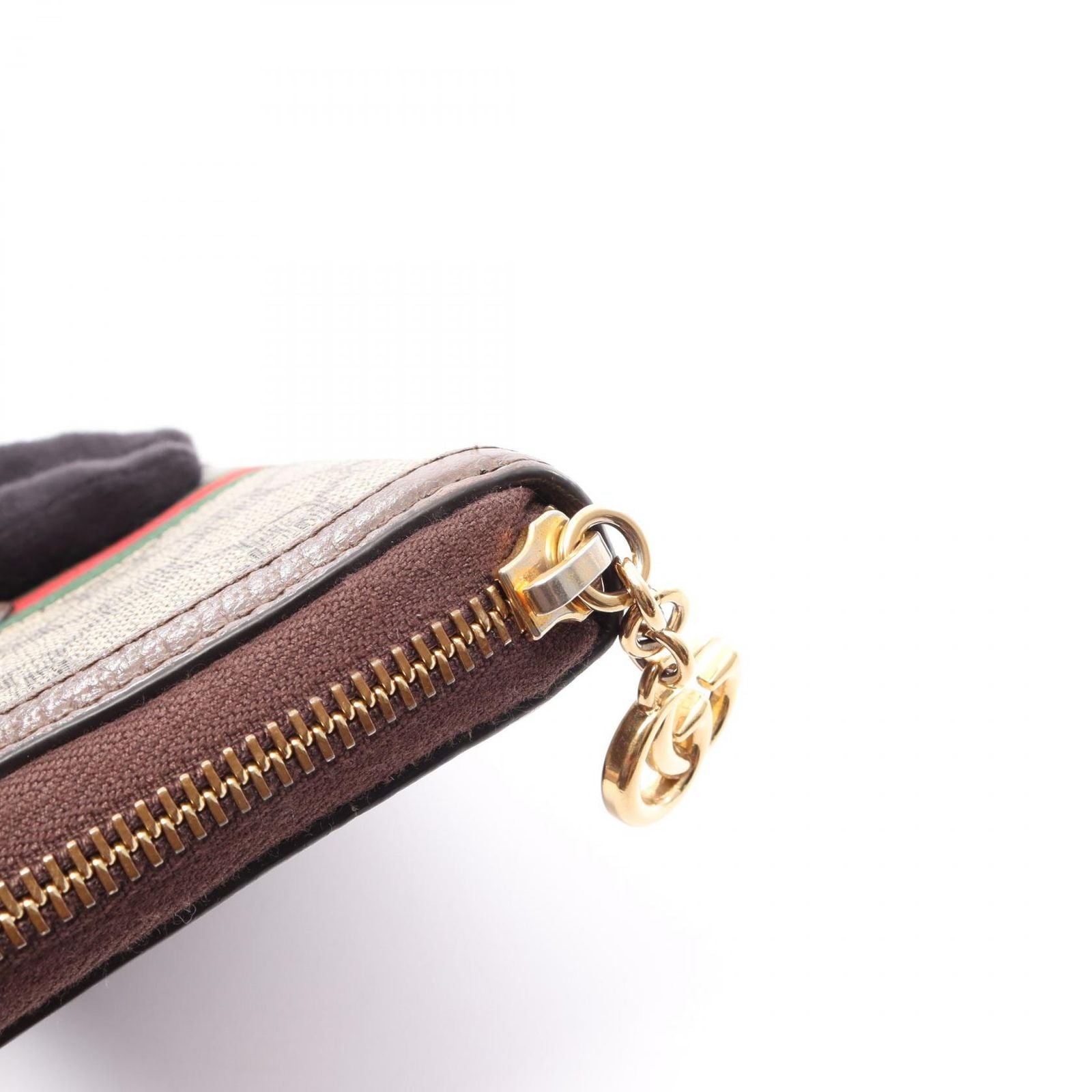 Gucci Round Wallet Ophidia GG Supreme Sherry Line Beige Brown Leather — view 9