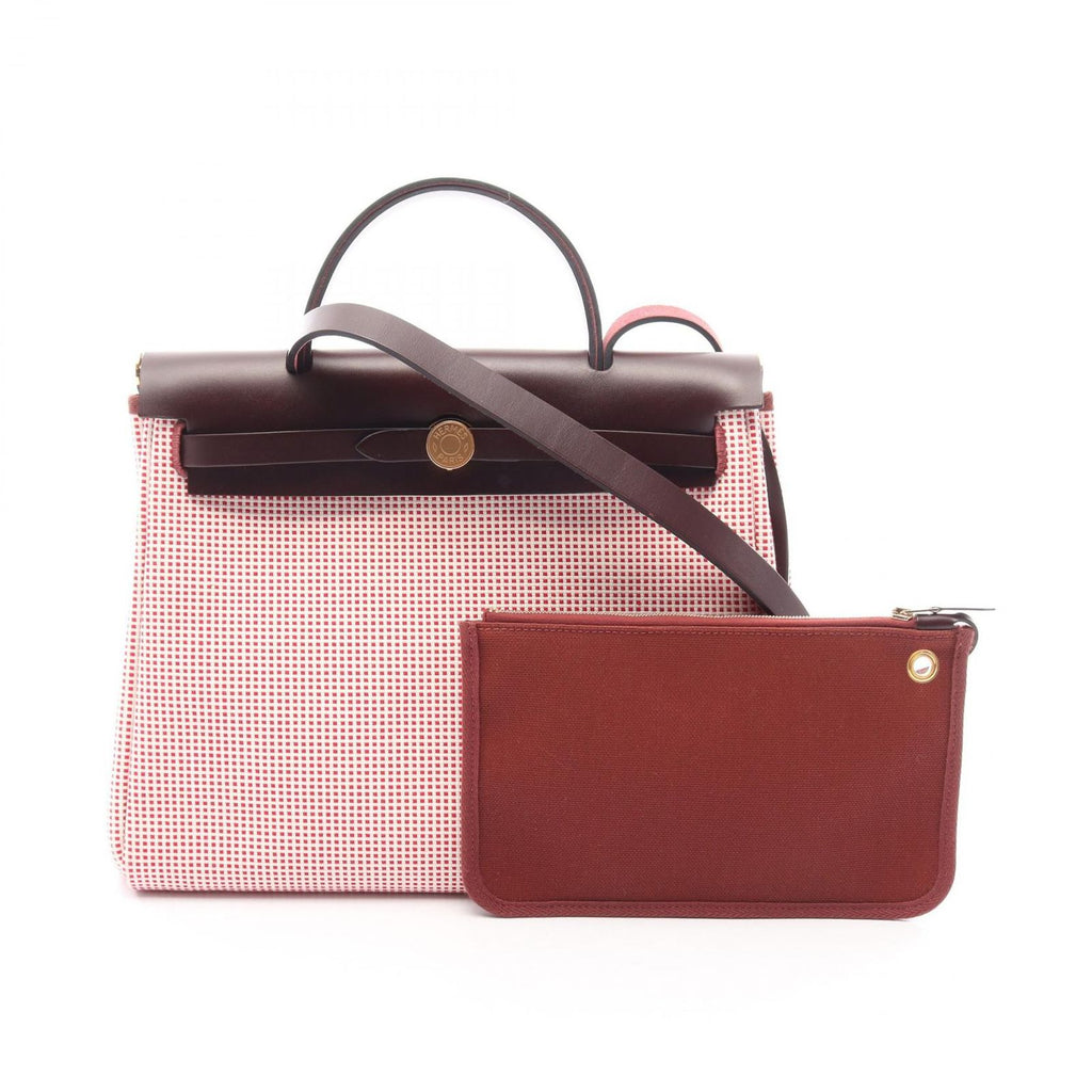 Hermes Handbag Herbag Zip PM 2-Way le Jousserie Canvas Leather Zip PM Letourne