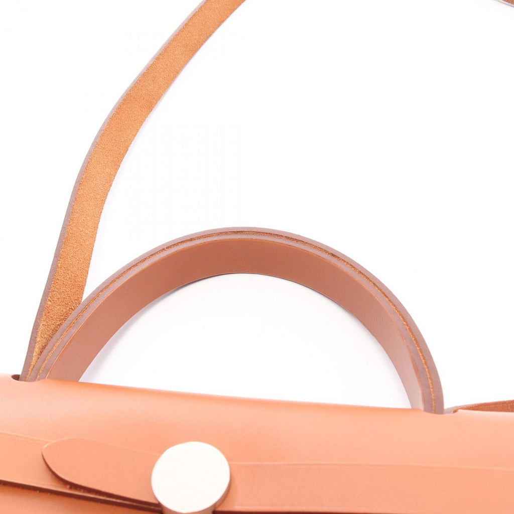 Hermes Handbag Herbag Zip PM 2-Way Capucines Fauve Canvas Leather Zip PM — view 8
