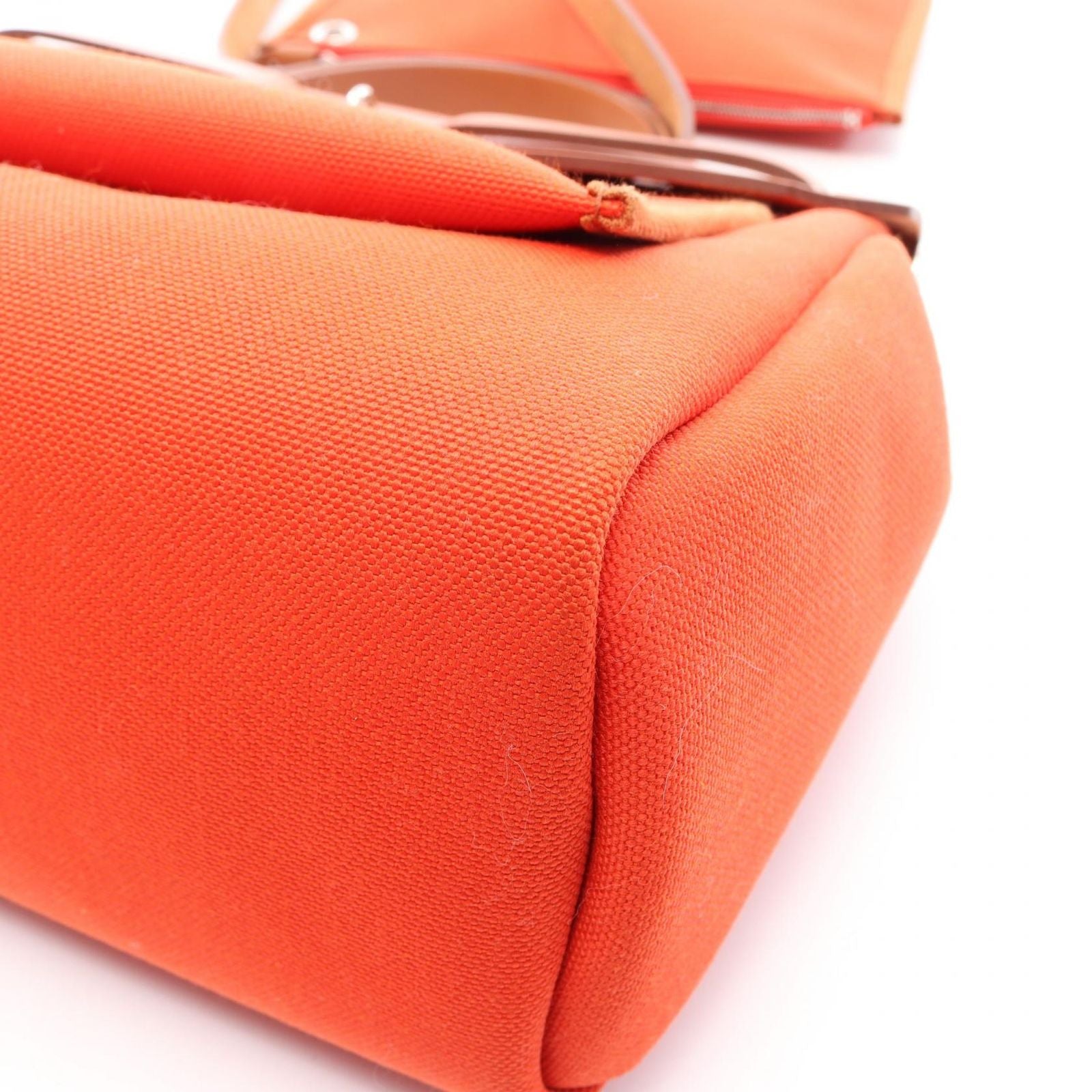 Hermes Handbag Herbag Zip PM 2-Way Capucines Fauve Canvas Leather Zip PM — view 6