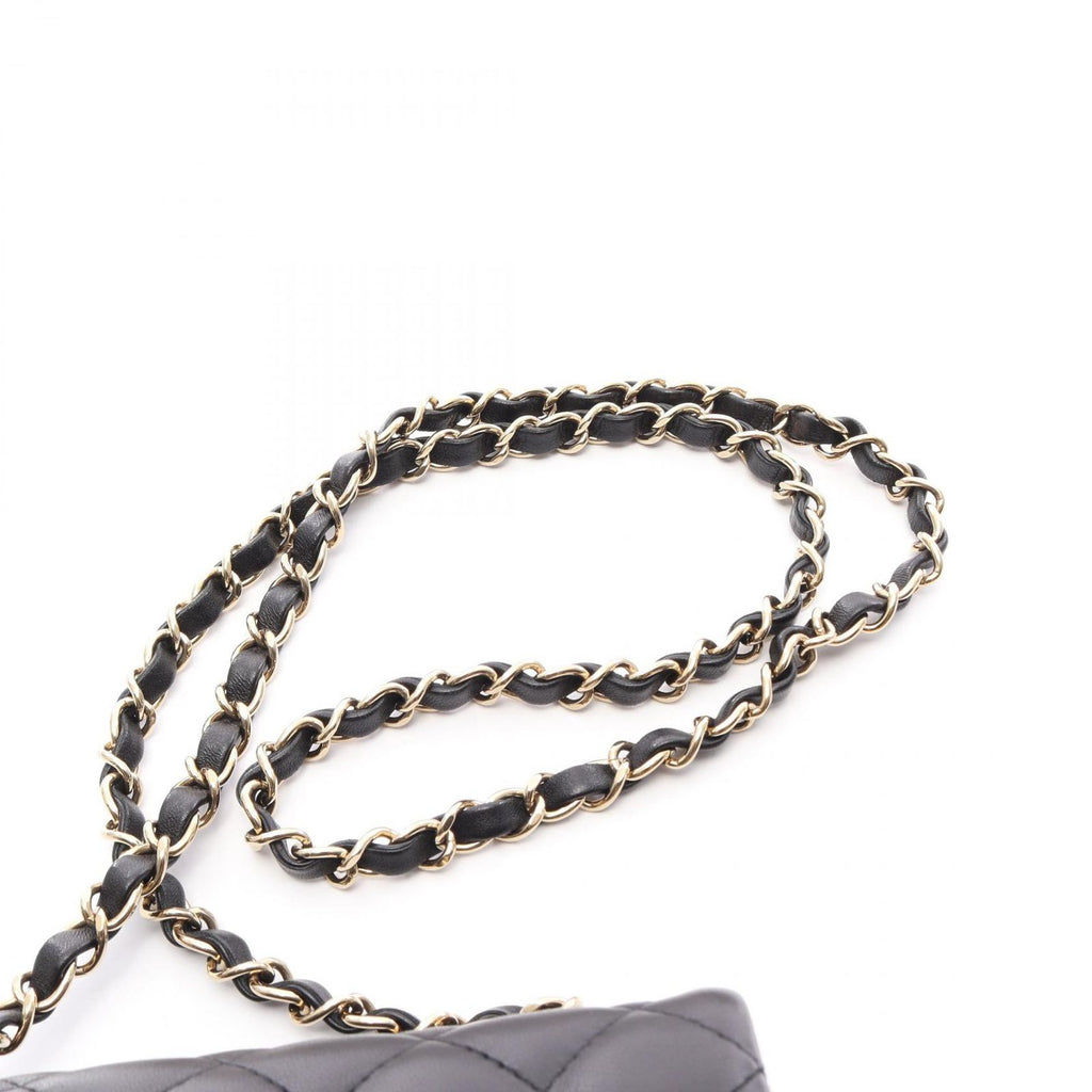 Chanel Shoulder Bag Mini Quilted Black Lambskin Chain — view 7