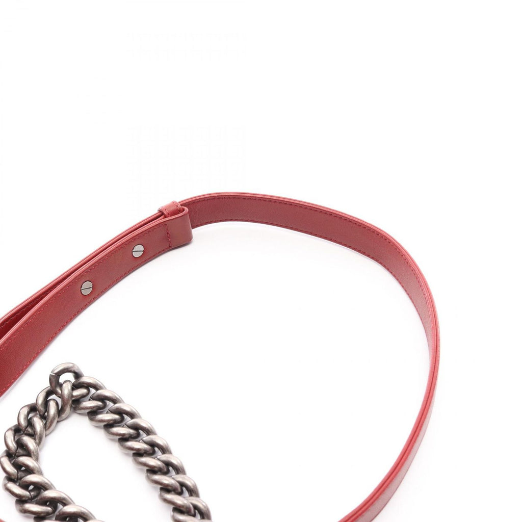 Chanel Shoulder Bag Boy Bordeaux Lambskin Boy Chain — view 7