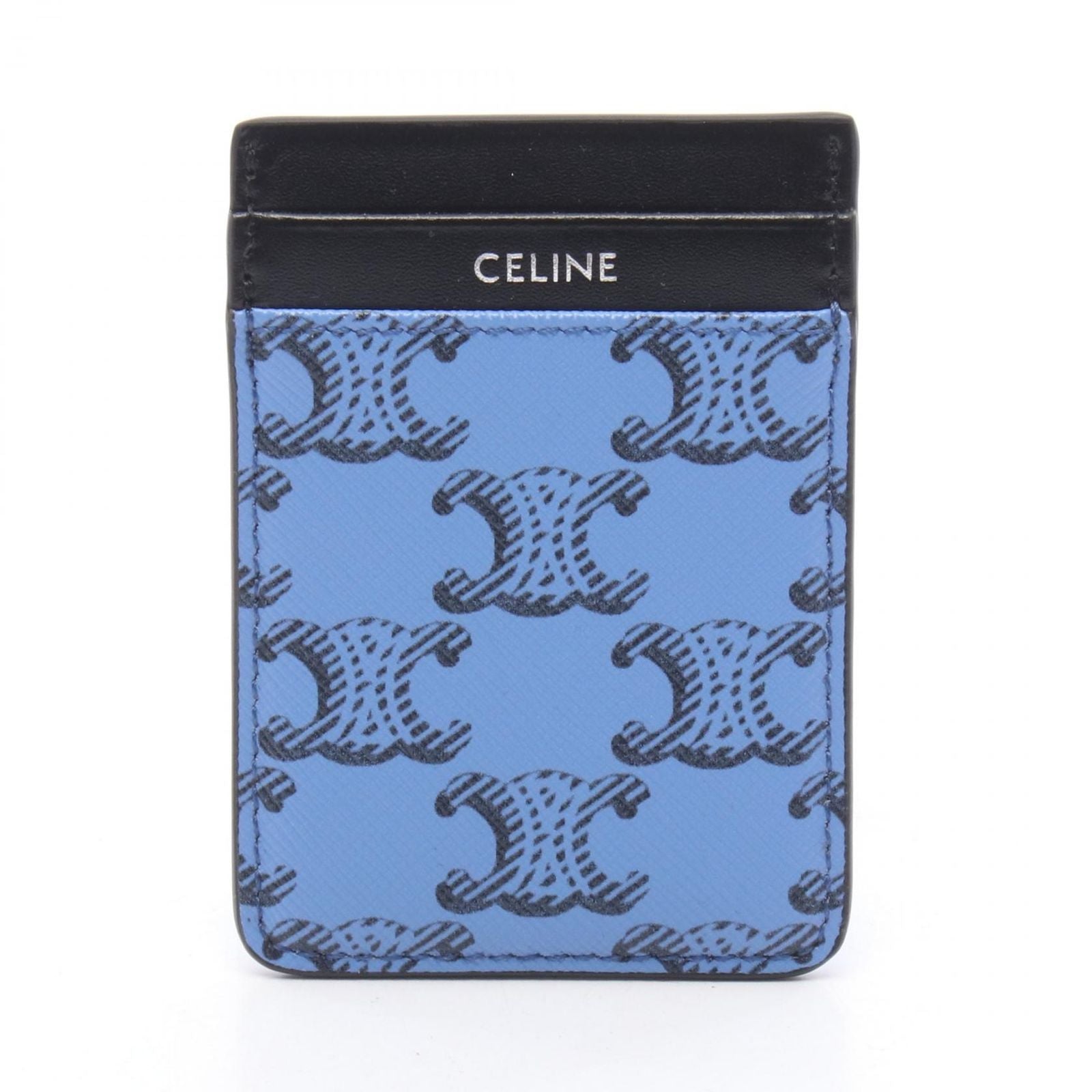 Celine Card Case Magnet Holder Triomphe Leather