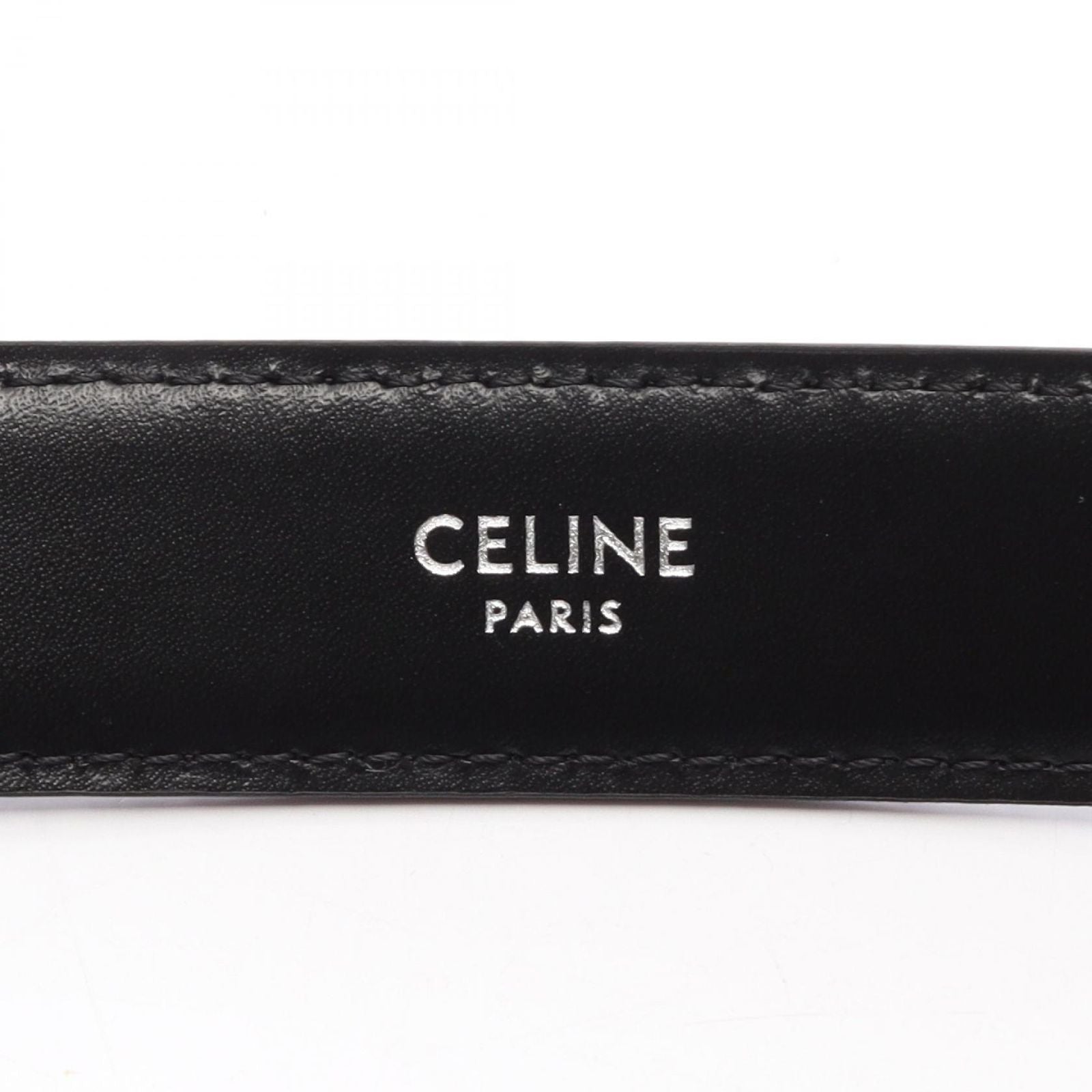 Celine Belt Triomphe 25 Silver Leather — view 4