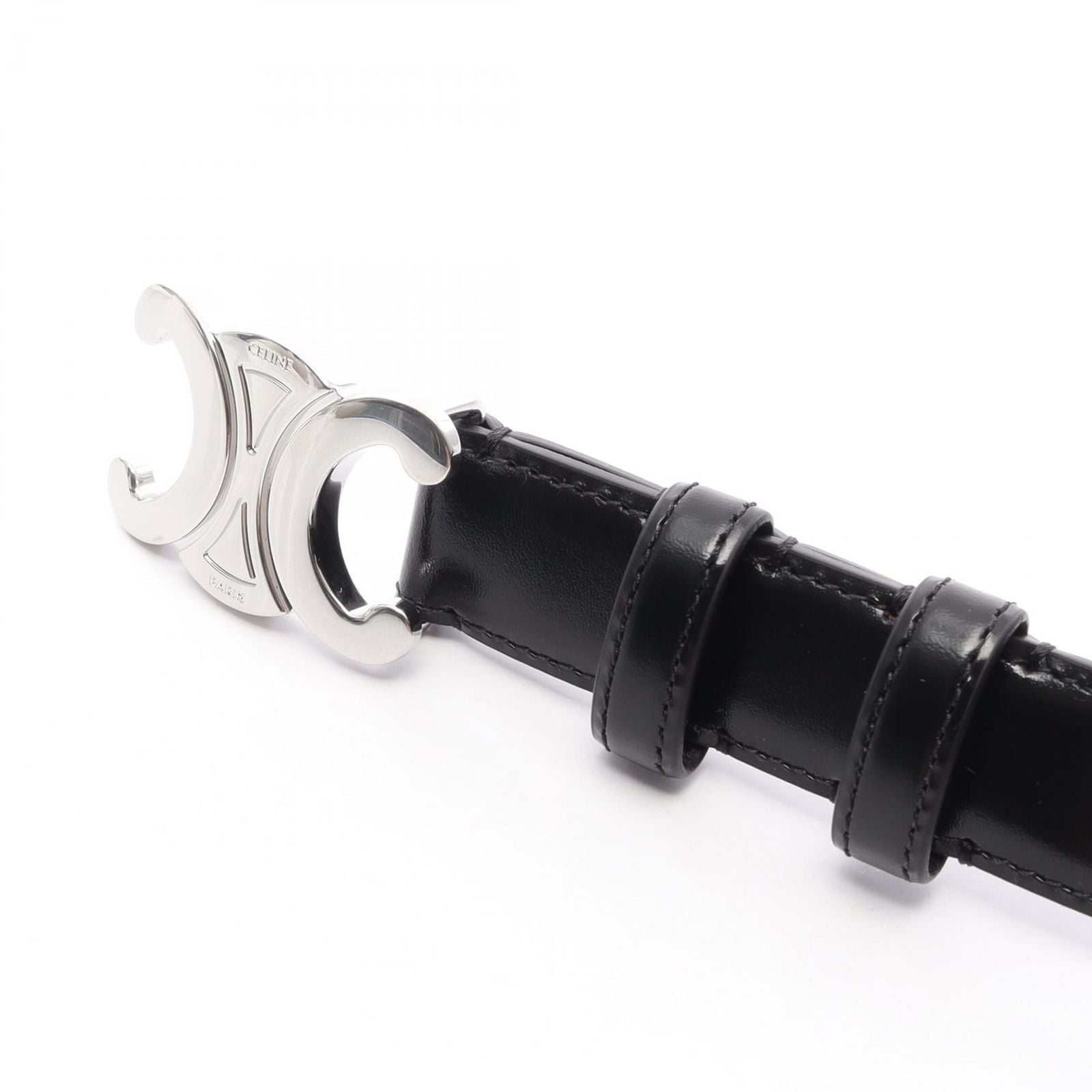 Celine Belt Triomphe 25 Silver Leather — view 2