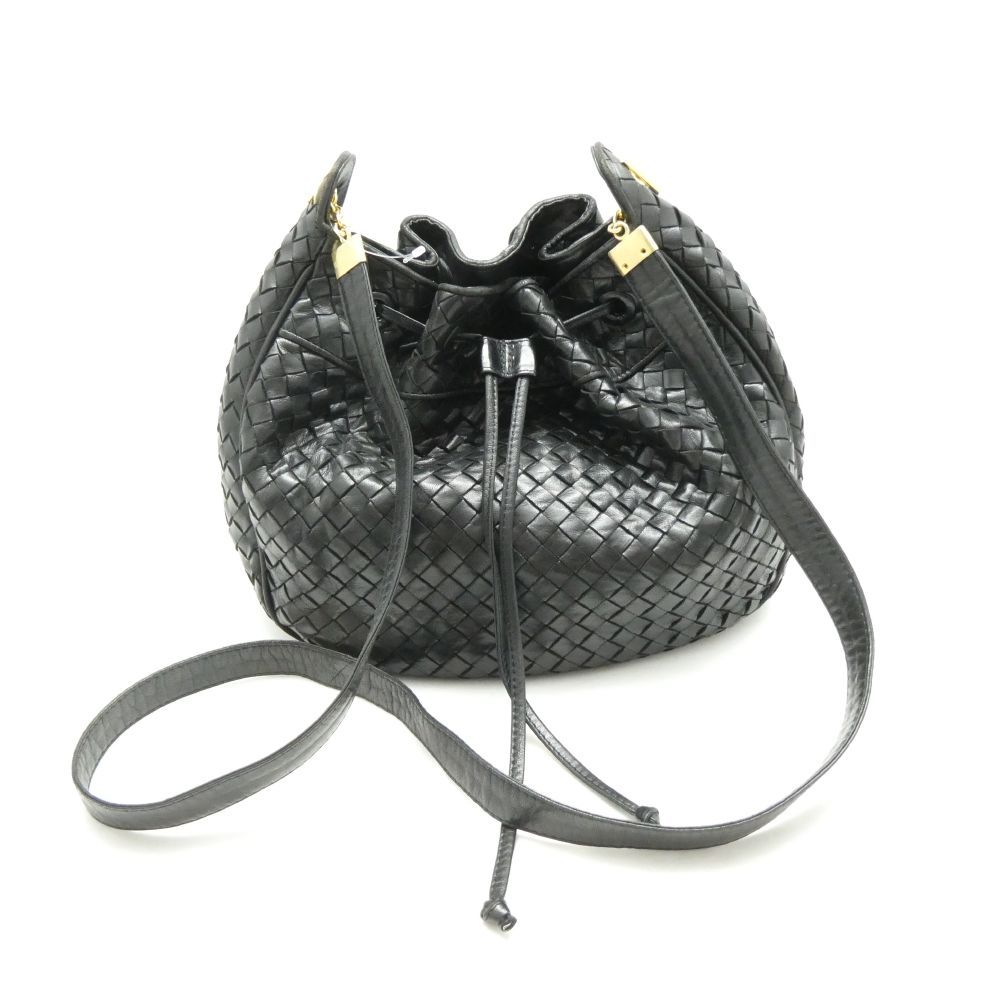 Bottega Veneta Intrecciato Drawstring Shoulder Bag Leather