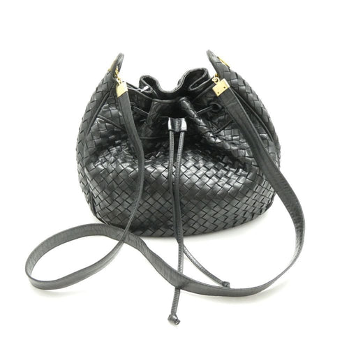 Bottega Veneta Intrecciato Drawstring Shoulder Bag Leather