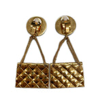 Chanel CC Logo Quilted Coin & Bag Motif Earrings 31 Rue Cambon Gold — view 3