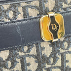 Dior Shoulder Bag Gold Trotter Navy Gray — view 5