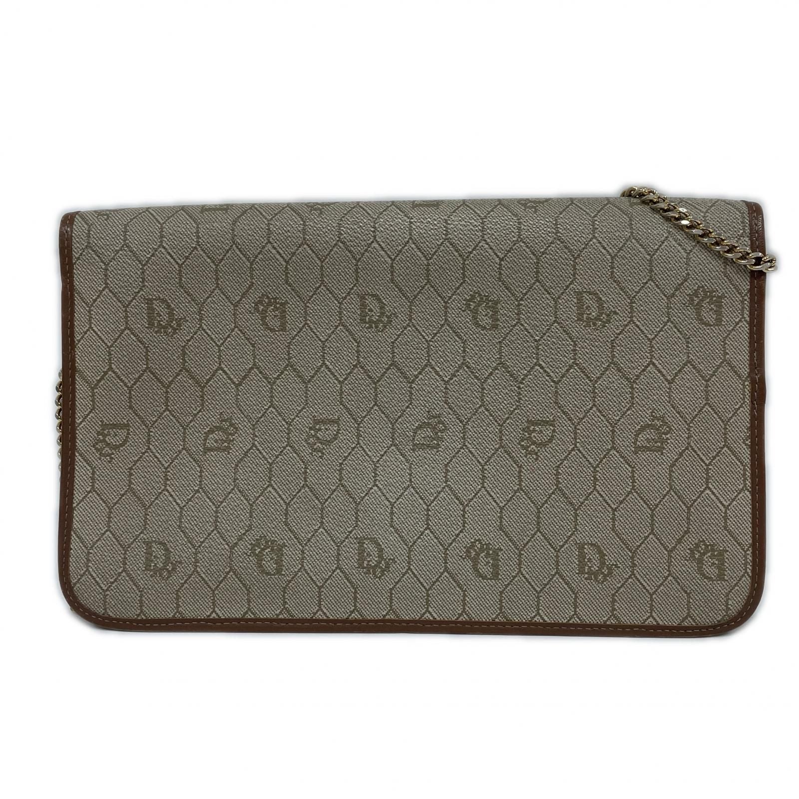 Dior Honeycomb Pattern Chain Shoulder Bag Beige — view 2