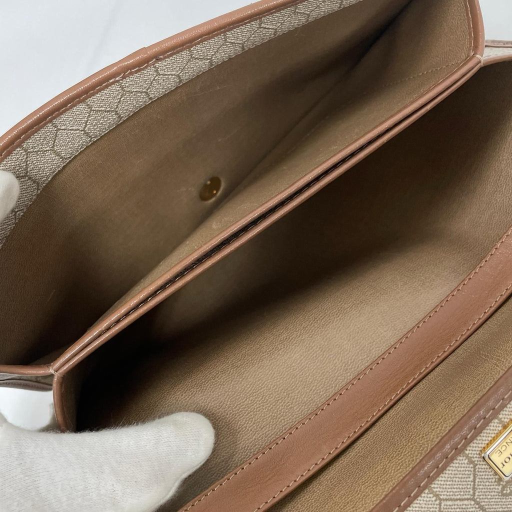 Dior Honeycomb Pattern Chain Shoulder Bag Beige — view 7