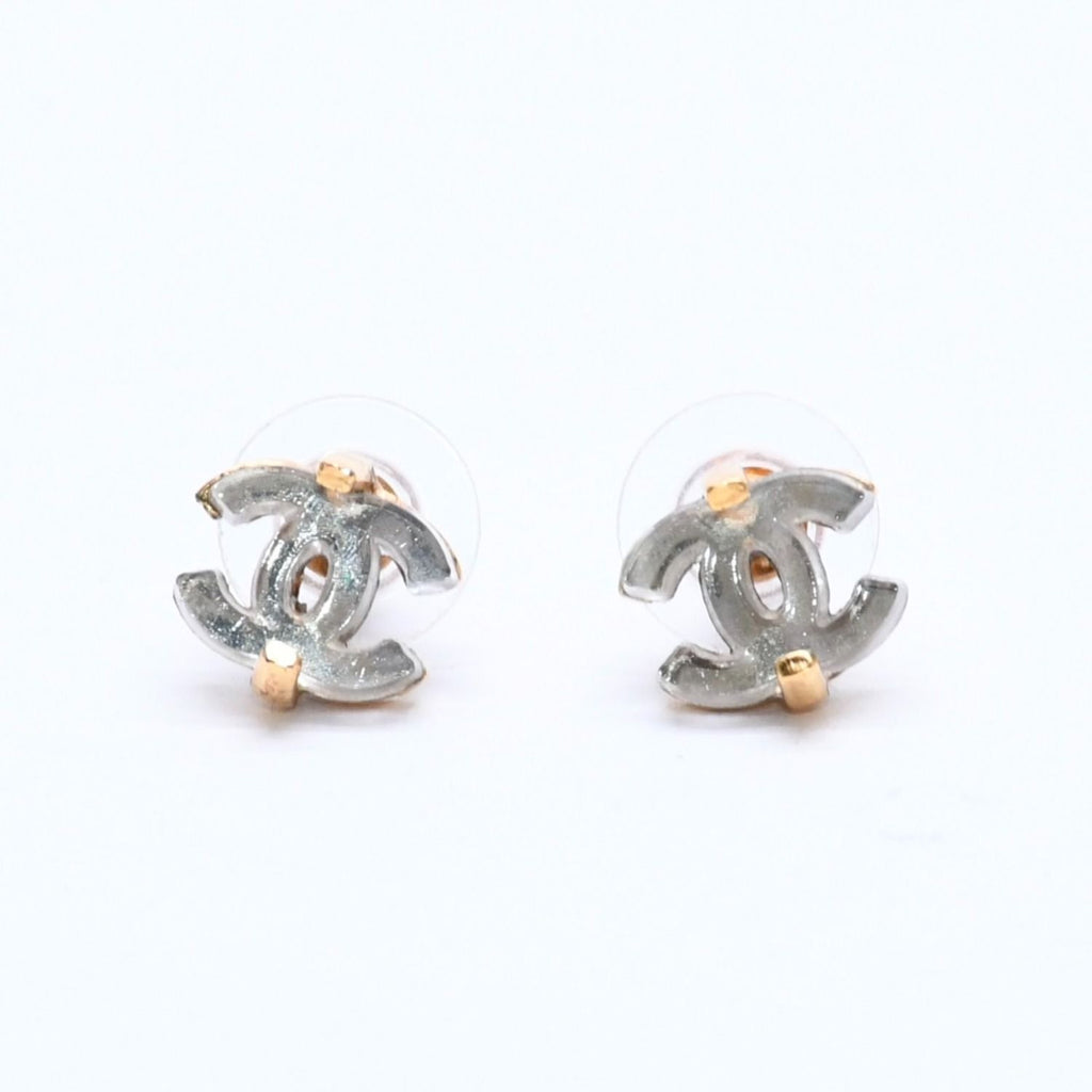 Chanel CC Logo Earrings 02 Metal Clear Gold