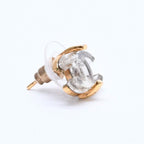 Chanel CC Logo Earrings 02 Metal Clear Gold — view 3