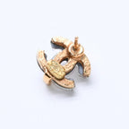 Chanel CC Logo Earrings 02 Metal Clear Gold — view 8
