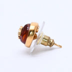 Chanel Earrings CC Logo Orange Glitter Gold 99c Metal Resin — view 4