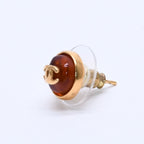 Chanel Earrings CC Logo Orange Glitter Gold 99c Metal Resin — view 2