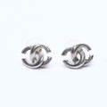 Chanel CC Logo Earrings 01 Metal Silver