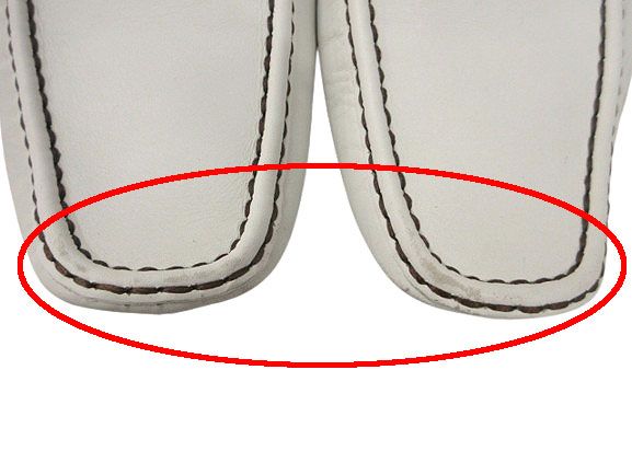 Louis Vuitton LV Logo Leather Loafers 8 White Shoes Driving — view 8