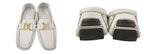 Louis Vuitton LV Logo Leather Loafers 8 White Shoes Driving — view 2
