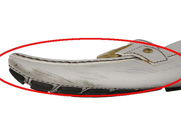 Louis Vuitton LV Logo Leather Loafers 8 White Shoes Driving — view 7