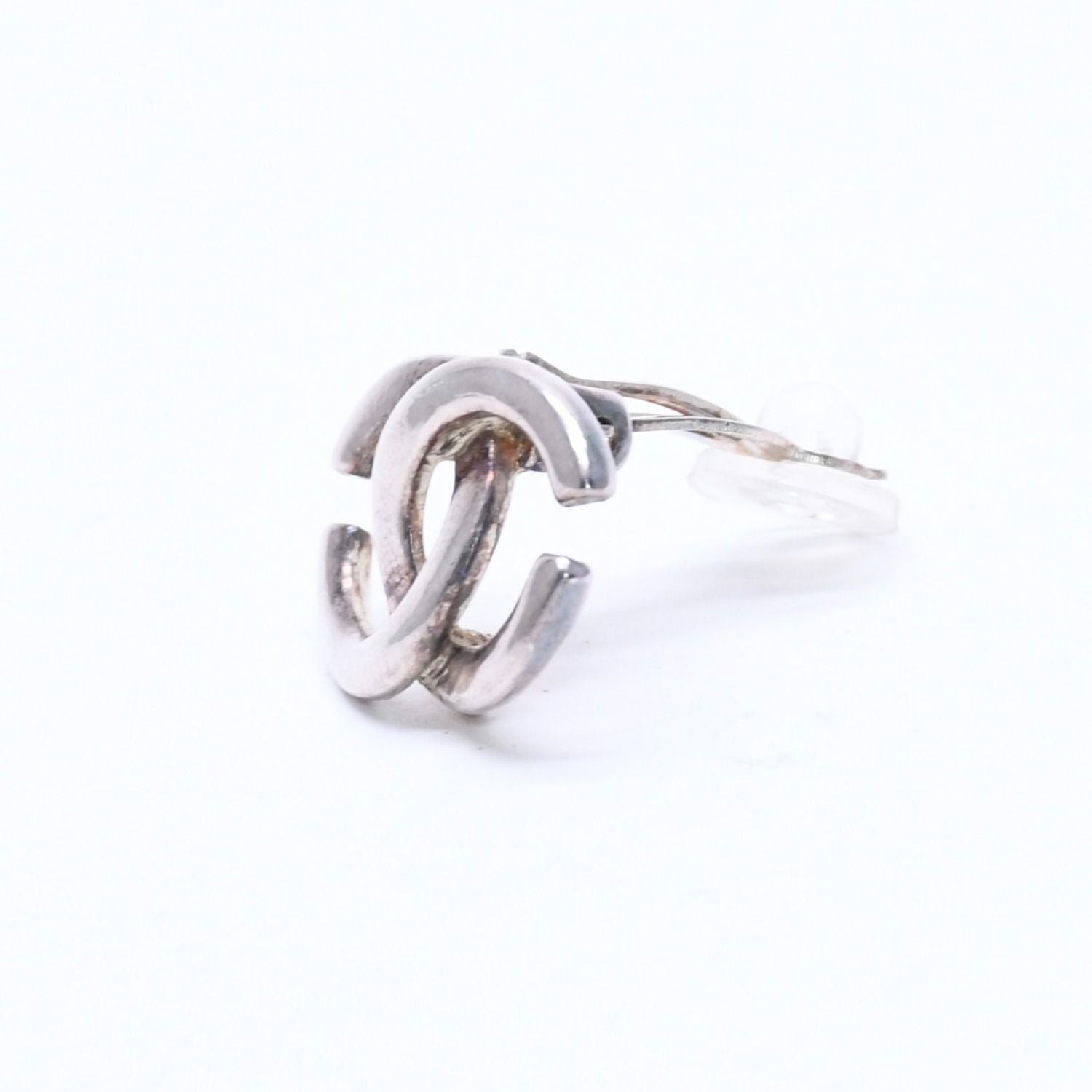 Chanel Earrings CC Logo 01 Silver Metal — view 2