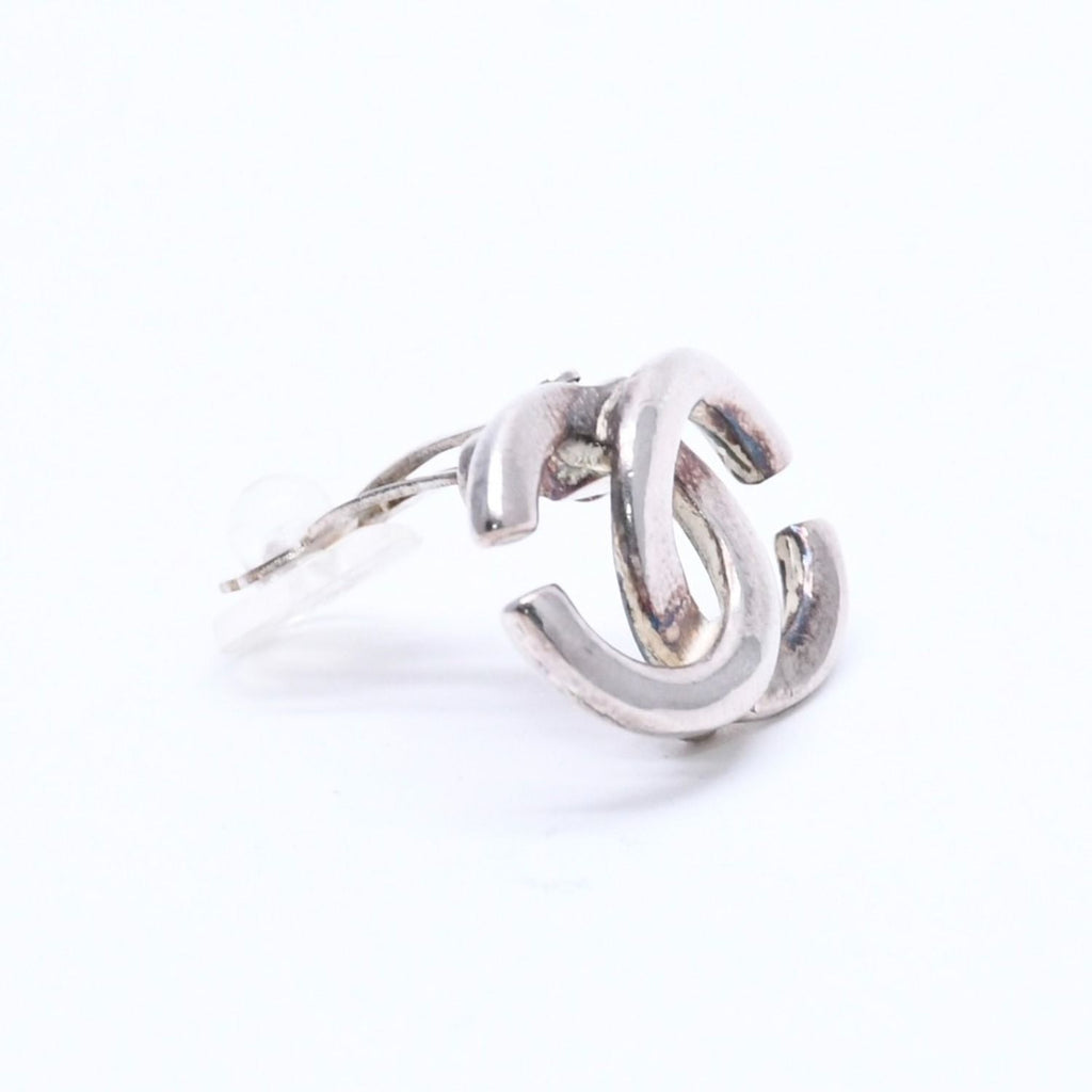 Chanel Earrings CC Logo 01 Silver Metal — view 3