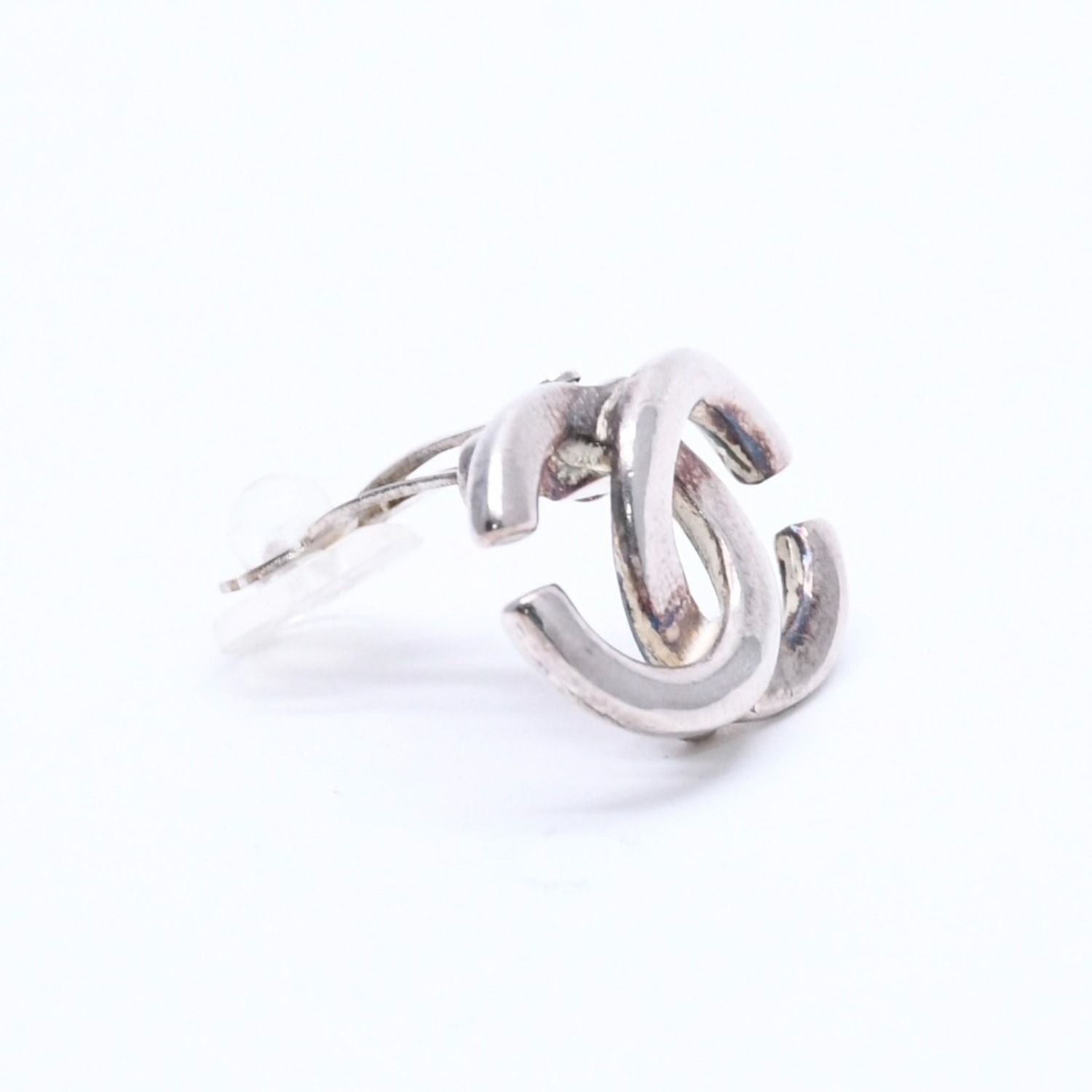 Chanel Earrings CC Logo 01 Silver Metal — view 3