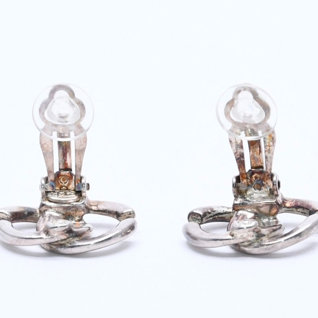 Chanel Earrings CC Logo 01 Silver Metal — view 5