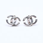 Chanel Earrings CC Logo 01 Silver Metal