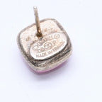 Chanel Earrings CC Logo Button Purple Glitter Silver Metal Resin — view 8