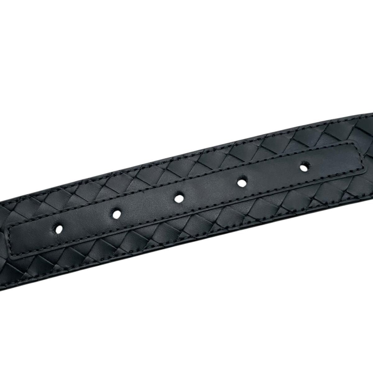 Bottega Veneta Belt Intrecciato Cuffleather Black Silver — view 5