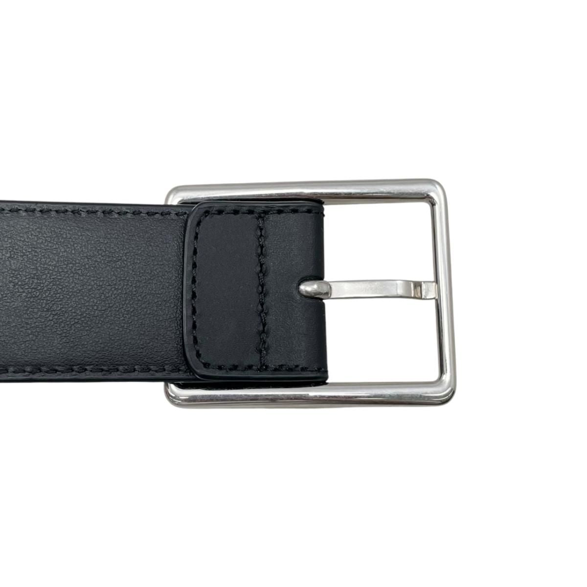 Bottega Veneta Belt Intrecciato Cuffleather Black Silver — view 4