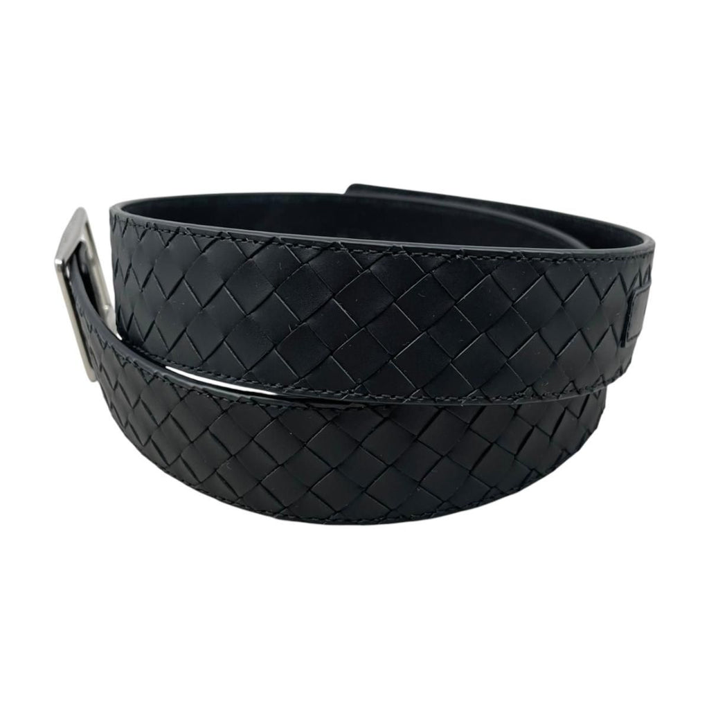 Bottega Veneta Belt Intrecciato Cuffleather Black Silver — view 2