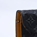 Louis Vuitton Monogram Denim Portefeuille Amelia Trifold Wallet Black Yellow — view 8