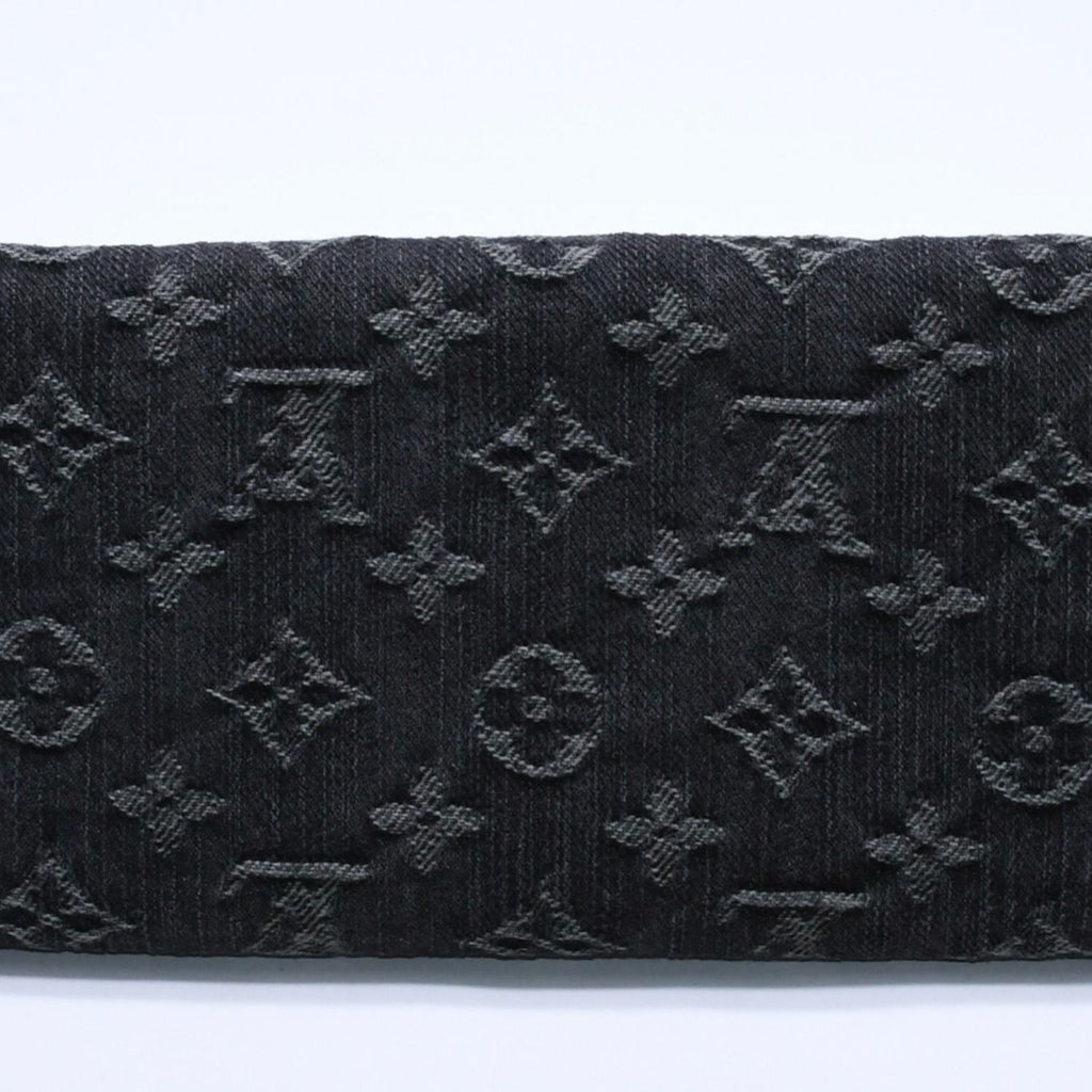 Louis Vuitton Monogram Denim Portefeuille Amelia Trifold Wallet Black Yellow — view 3