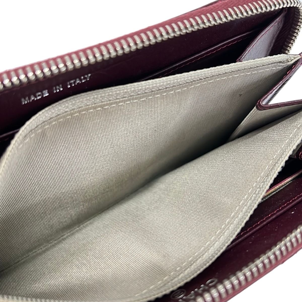 Chanel Wallet Quilted Brilliant Bordeaux Zip Around Silver Leather — view 4