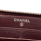 Chanel Wallet Quilted Brilliant Bordeaux Zip Around Silver Leather — view 5
