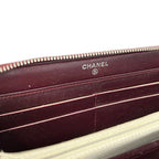 Chanel Wallet Quilted Brilliant Bordeaux Zip Around Silver Leather — view 7