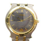 Gucci Watch Quartz Logo Carre Date Silver Color Gold