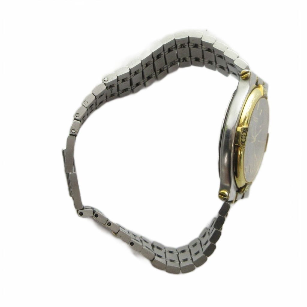 Gucci Watch Quartz Logo Carre Date Silver Color Gold — view 5